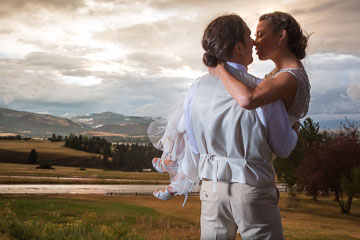 romantic wedding couple at sunset photo the keep missoula